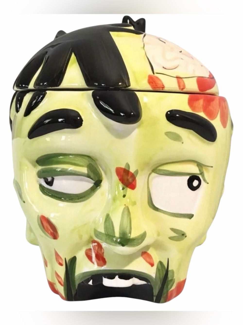 ThinkGeek Jar Cookie ZOMBIE HEAD Green